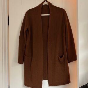 Jenni Kayne Rich Brown Open-Front Cardigan